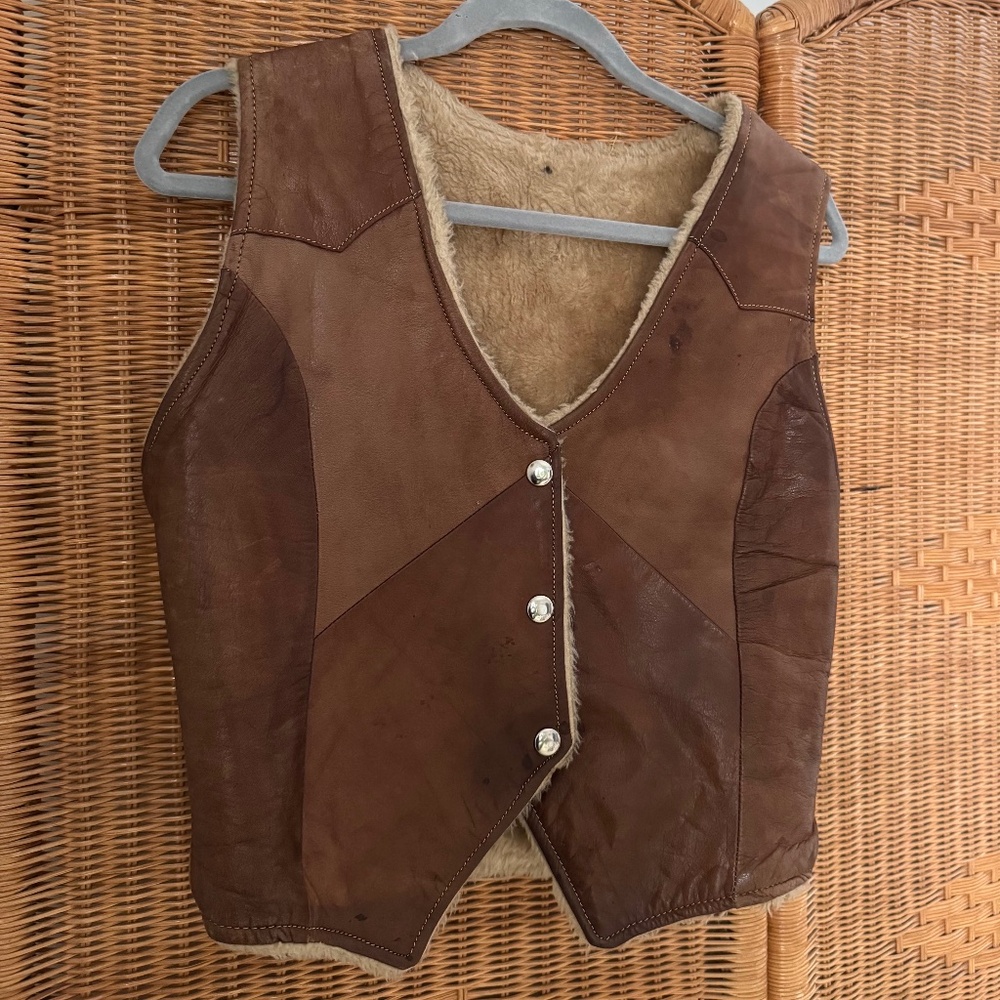 Vintage leather vest size XS to S